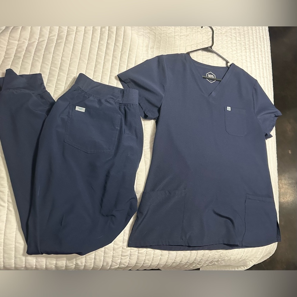 Navy Blue Scrub Set